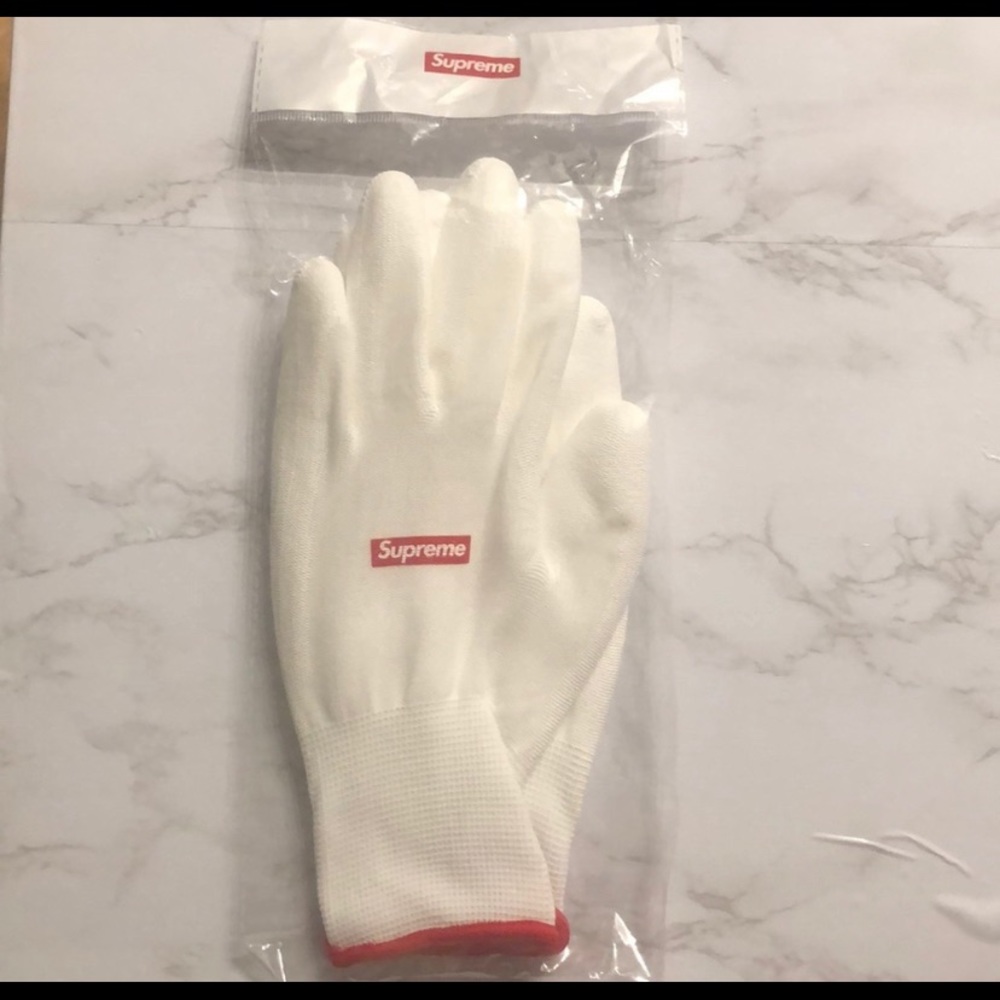 Supreme White Rubberized Gloves - image 5